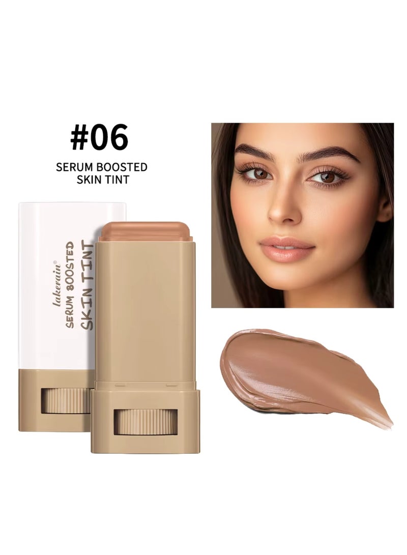 lakerain Serum Boosted Skin Tint Beauty Balm Solid Tinted Moisturizing Serum Contour Stick Foundation Face Sticks for Women Natural Finish Makeup Foundation Face Stick Contour Stick 18g 06 - Image 2