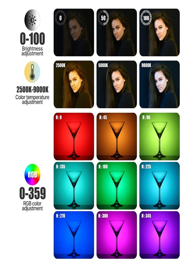 Ulanzi VIJIM VL120 RGB Mini LED Video Light 2500K-9000K Photography Fill-in Light Dimmable CRI95+ 20 Lighting Effects Built-in Rechargeable Battery with Silicon Diffuser Cold Shoe Mount Adapter for Vlog Live Broadcast Portraits Weddings Photography - Image 2