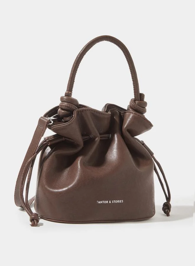 ستايلي Brown Drawstring Mini Handbag