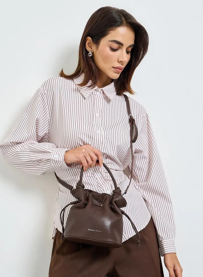 ستايلي Brown Drawstring Mini Handbag