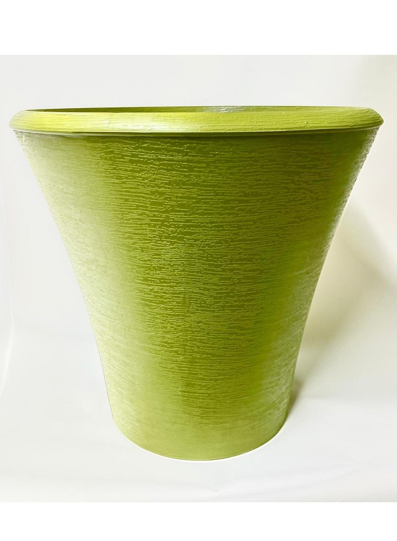 بوليوورك وعاء للنباتات والزهور,  اناء ديكور داخلي, مقاس 38 سم دائري, لون أخضر،  يحتوي على 4 فتحات تصريف بيجونفل بوليورك  - Image 2