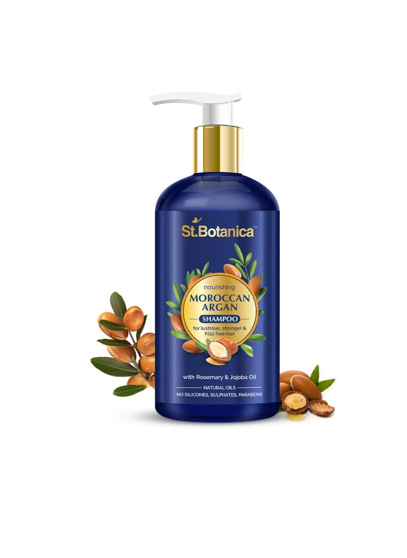 StBotanica - St.Botanica Moroccan Argan Oil Shampoo for Dry and Frizzy Hair with Vitamin E  Rosemary  Jojoba Oil for Frizz Smoothness Softness  Shiny Hair Sulphate  Paraben Free 300 ml  Pack of 1 - Image 1
