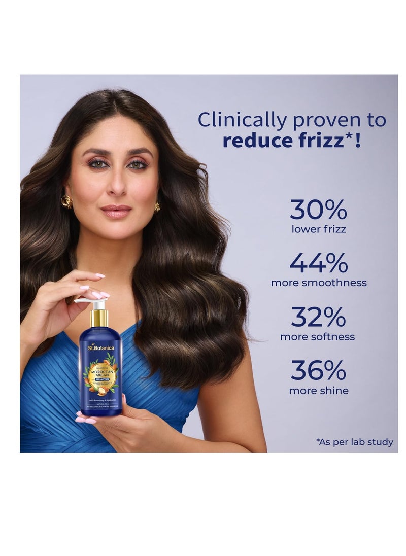 StBotanica - St.Botanica Moroccan Argan Oil Shampoo for Dry and Frizzy Hair with Vitamin E  Rosemary  Jojoba Oil for Frizz Smoothness Softness  Shiny Hair Sulphate  Paraben Free 300 ml  Pack of 1 - Image 1