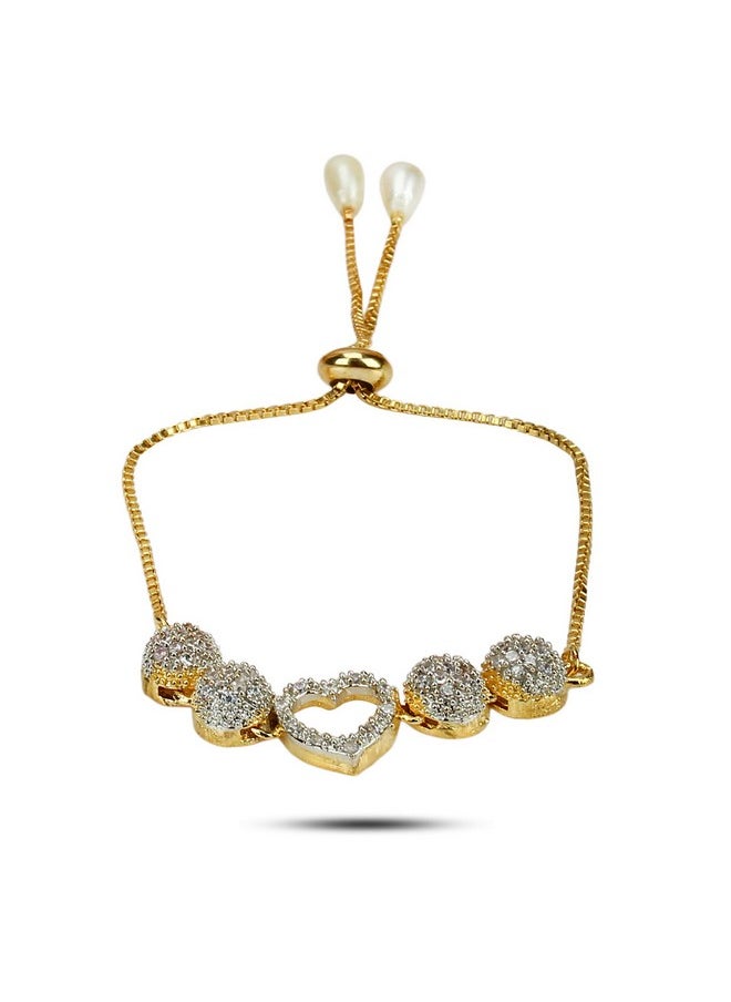 YouBella YouBella Jewellery Set for Women Combo of Necklace Set with Earrings, Bracelet and Ring for Girls and Women (Golden)  - Image 4