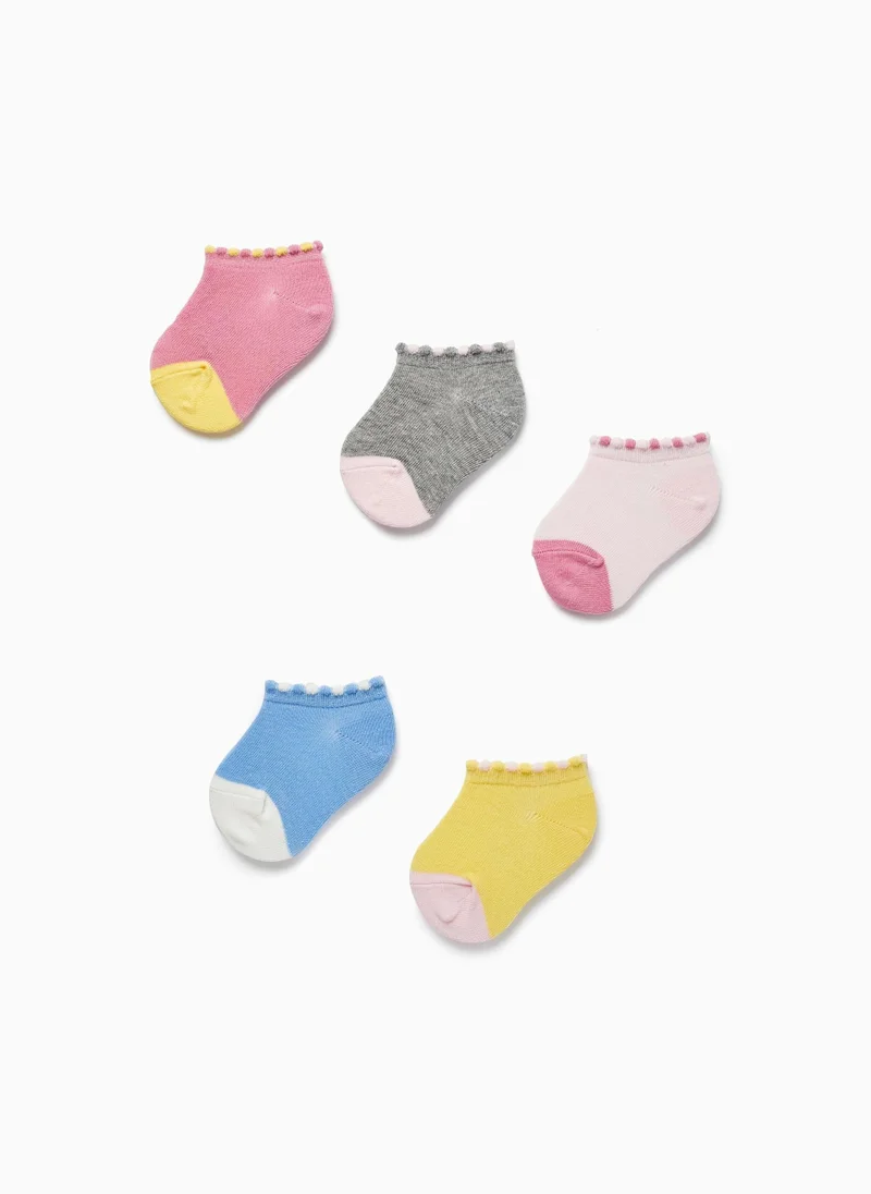 زيبي Zippy Pack 5 Pairs Of Socks With Scalloped Edge For Baby Girls