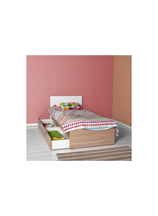 ريترو RA-BD25 سرير 197×100×85سم - أبيض×خشبي - Image 1