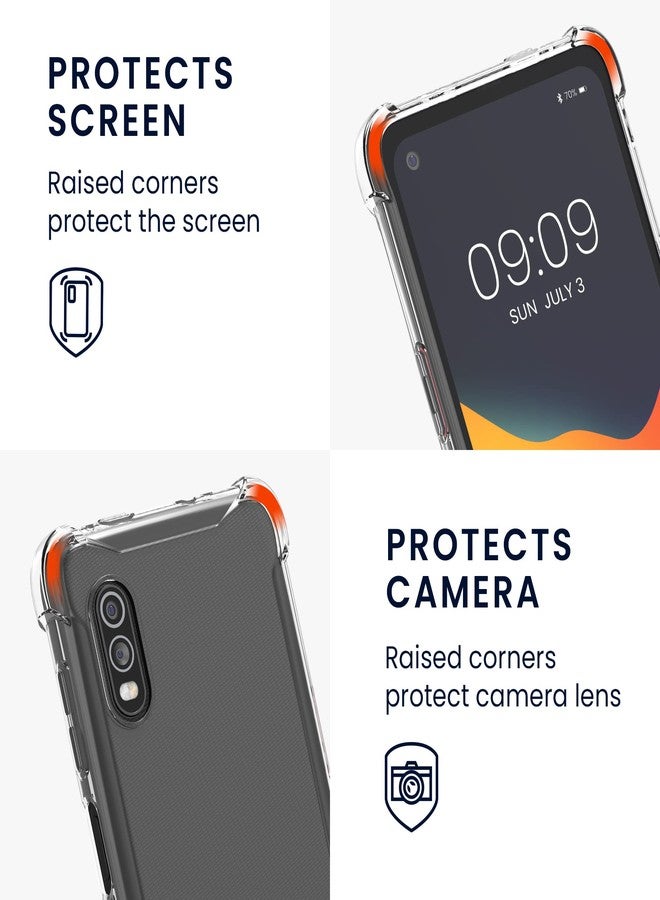 kwmobile Crossbody Case Compatible with Samsung Galaxy Xcover Pro Case - Clear TPU Phone Cover w/Lanyard Cord Strap - Transparent - Image 3
