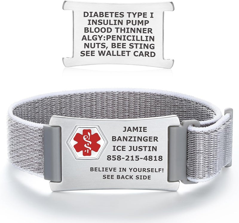 Divoti Custom Engraved Medical Alert ID Bracelet – Dual-Sided Wristband, Stainless Steel – Durable & Rust Free – Adjustable & Trim-to-Fit – Emergency Medical Info Band for Men & Women - Image 1