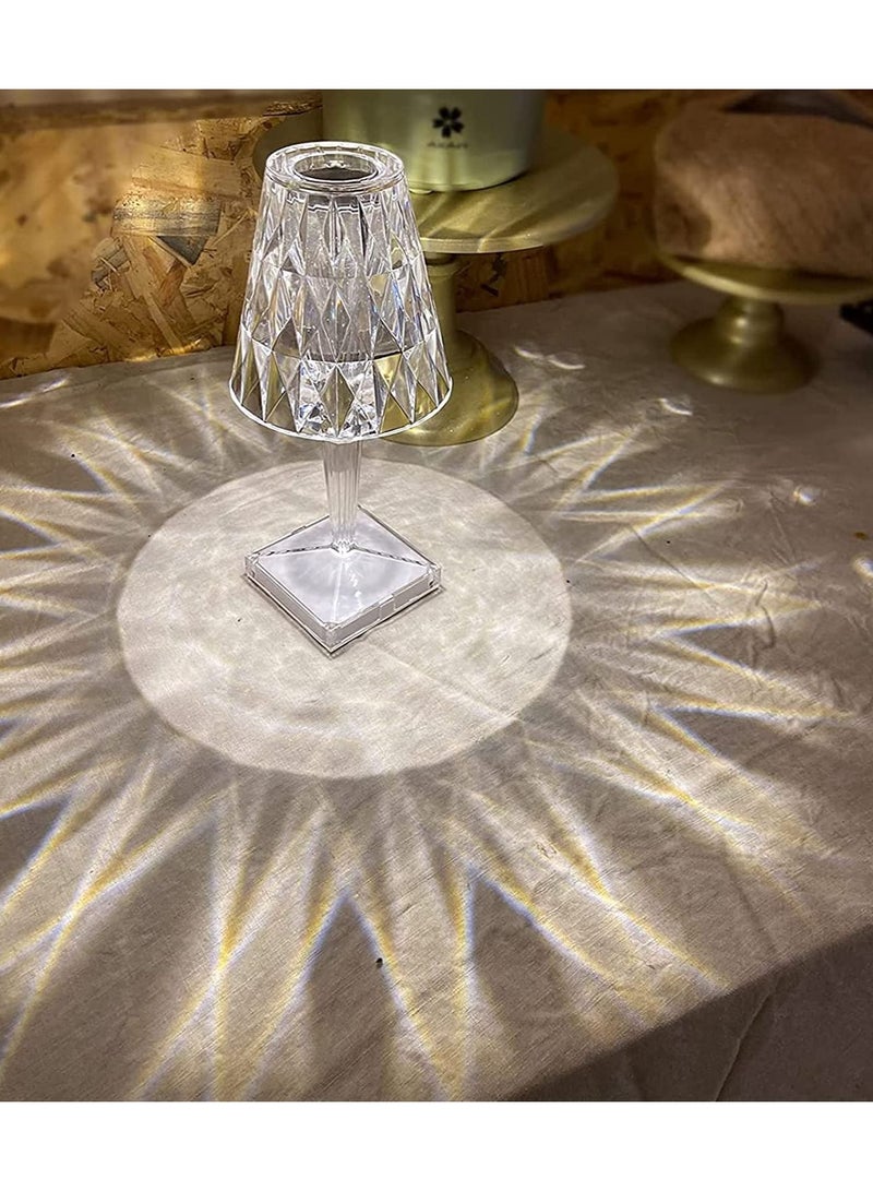 مصباح طاولة كريستالي LED ضوء ليلي مصباح بجانب السرير مع منفذ شحن USB، مصباح كريستالي بتحكم باللمس من الأكريليك، مصابيح زخرفية لطاولة المكتب أو الطاولة الجانبية، مصباح زخرفي لغرفة المعيشة أو غرفة النوم - Image 3