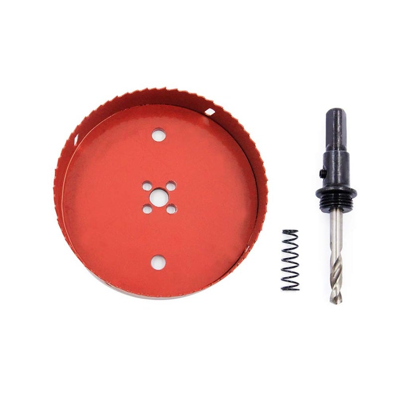 Laiwei Hole Saw Drill Bit HSS Hole Cutter with Arbor for Wood,PVC Board and Plasterboard(6-1/8"(155mm Hole Saw)) - Image 2