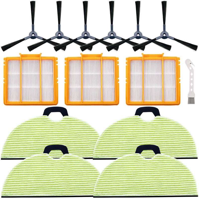 MalhSlix RV2610WA Replacement Parts Compatible with Shark RRV2610WA AV2610WA RV2620WD AV2620WD RV2610WD RV2610WD RV2610WFUS RV2410WD AI Ultra 2- in-1 Robot Vacuum, 4 Mop Pads, 3 Filters, 6 Side Brush - Image 1