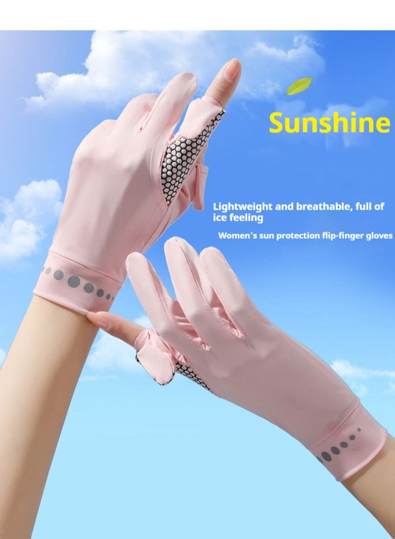 SPORT Women's Sun Protective Gloves- UPF 50+ UV Sun Protection,Women's Gloves Quick Dry Anti Slip Driving Gloves,Touch Screen Gloves for Cycling Riding Outdoor Sports（Pink）  - Image 2