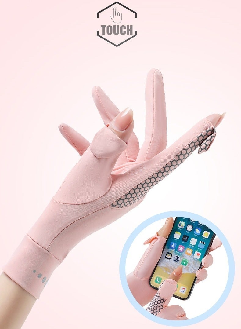 SPORT Women's Sun Protective Gloves- UPF 50+ UV Sun Protection,Women's Gloves Quick Dry Anti Slip Driving Gloves,Touch Screen Gloves for Cycling Riding Outdoor Sports（Pink）  - Image 3