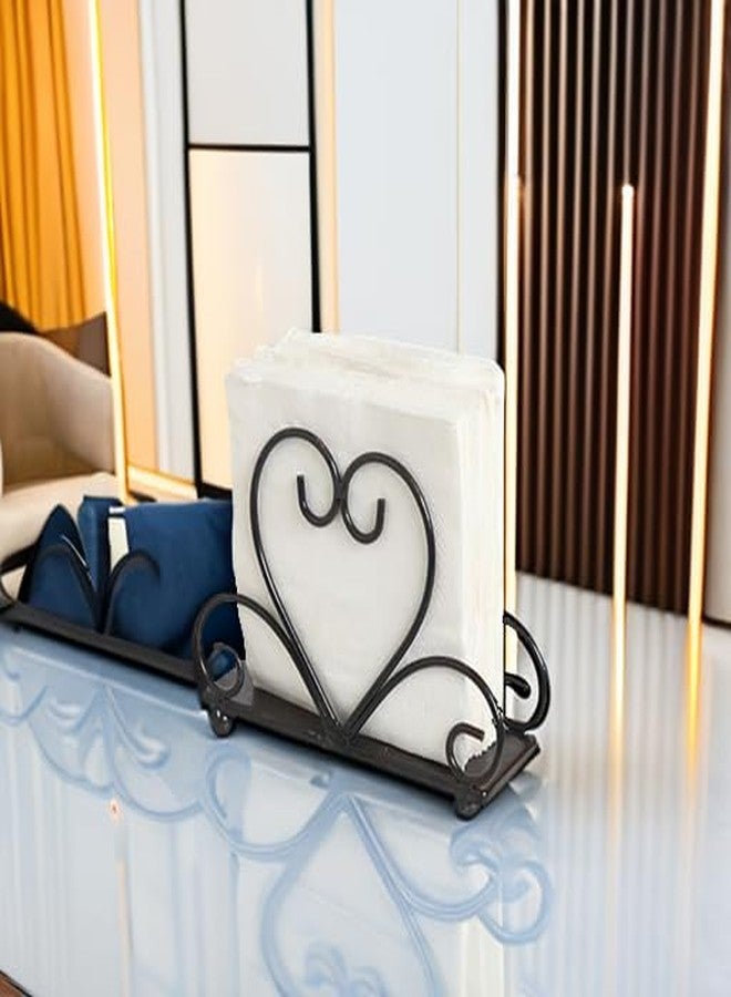 Owlgift Metal Table Napkin Holder Freestanding Tissue Dispenser (Black) - Image 5
