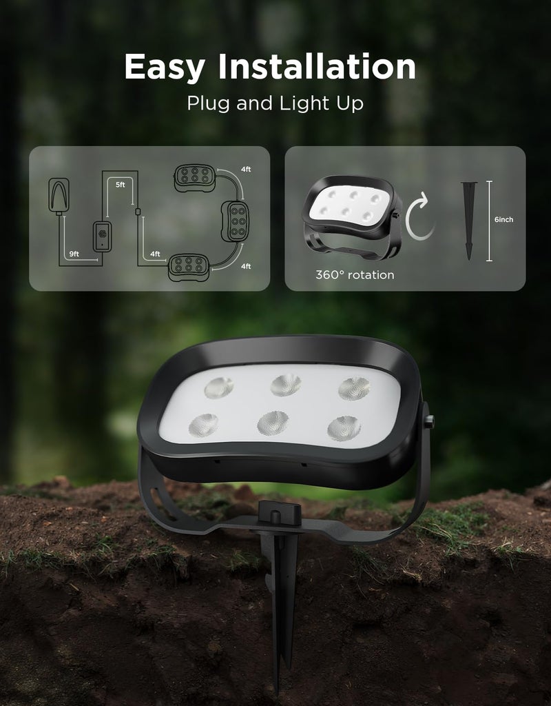 Govee Outdoor Tree Lights 3-Pack, RGBWIC LED Landscape Lighting, Outdoor Lights for Yard Garden Patio, 66 Scene Modes for Holiday Party and Event, App Control, Google Assistant, Matter - Image 5