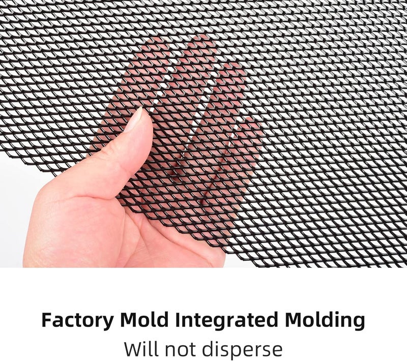 AggAuto Universal 13"x13" Car Grill Mesh - Aluminum Alloy Automotive Grille Insert Bumper Rhombic Hole 3x6mm, 3Pcs One of the Most Multifunctional Shape Grids Black - Image 4