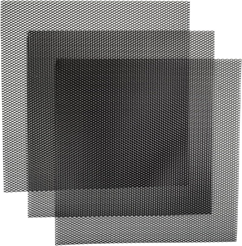 AggAuto Universal 13"x13" Car Grill Mesh - Aluminum Alloy Automotive Grille Insert Bumper Rhombic Hole 3x6mm, 3Pcs One of the Most Multifunctional Shape Grids Black - Image 1