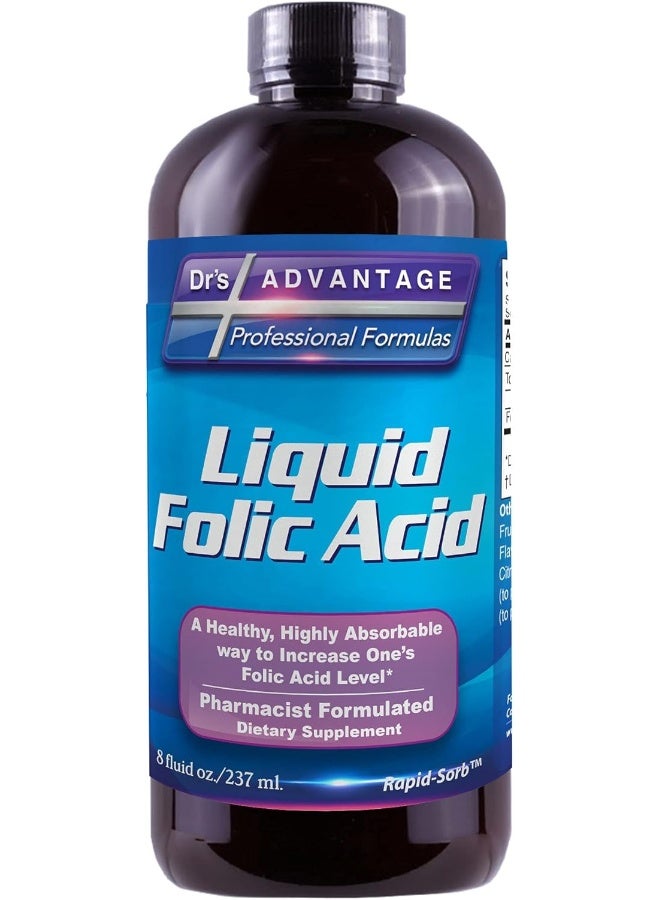 Dr's Advantage مزايا الدكتور - حمض الفوليك السائل 800 ميكروغرام، 8 أونصة - Image 1
