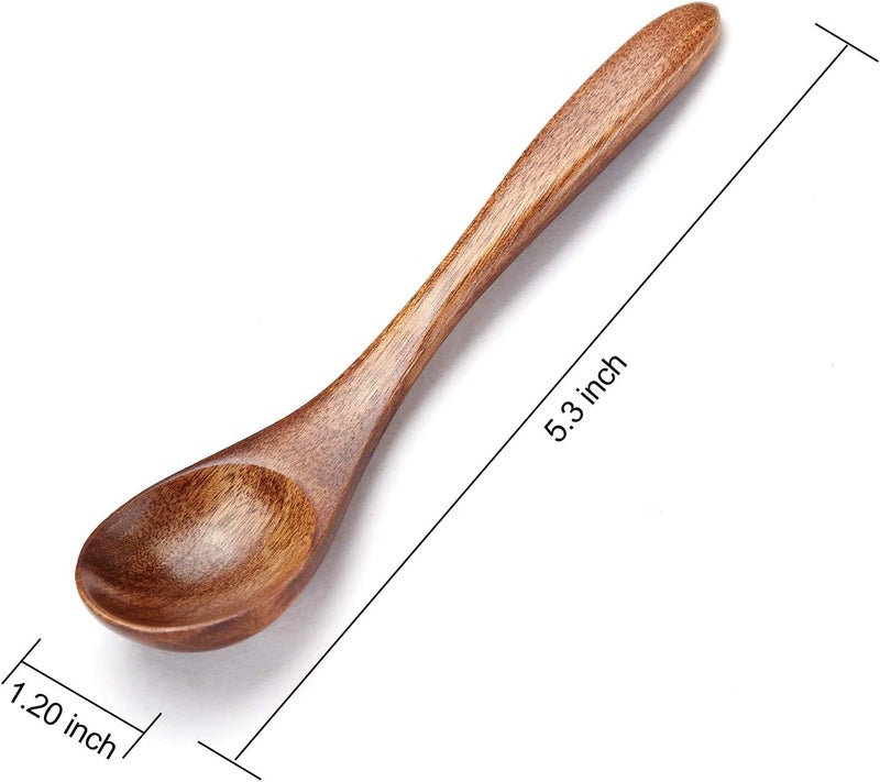 sevensun Small Wooden Teaspoon, 6pcs Serving Wooden Utensils For Cooking, Condiments, Honey, Spoons For Daily Use - Image 2