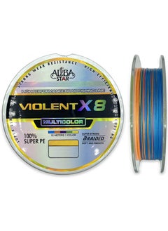 AlbaStar Violent 8x Pe Fishing Line Multicolor 0.16MM - 150MT - 17.50KG 