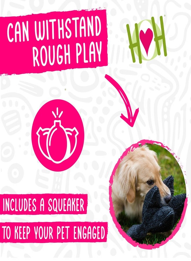HuggleHounds لعبة HuggleHounds القطيفة للكلاب - ألعاب كلاب ناعمة، قطيفة ناعمة، مناسبة للسلالات الصغيرة والكبيرة مع صفارة - ليستر لامب، كبير - Image 4