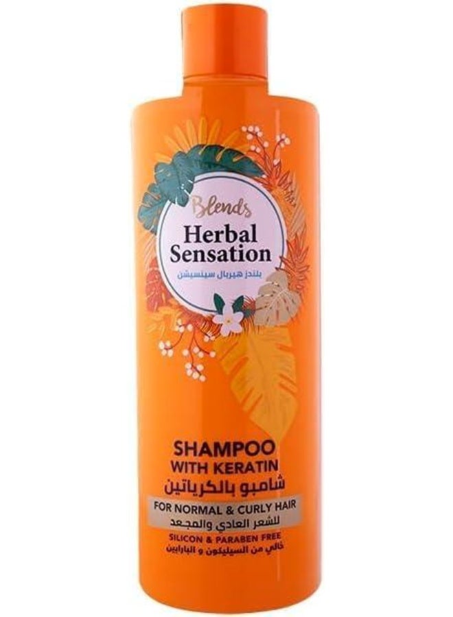 Sensation Shampoo with Keratin for Normal & Curly Hair 850 ml