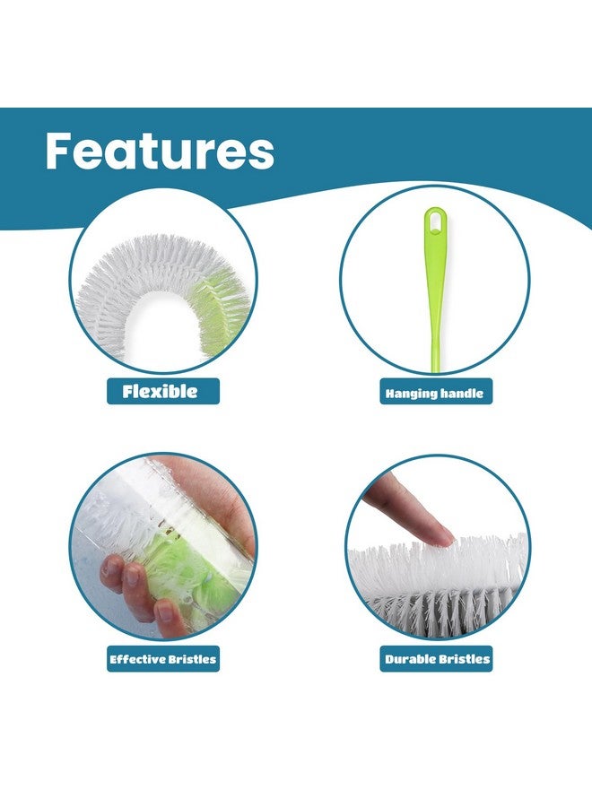 LiKee LiKee Super-Long 18" Bottle Cleaning Brush, Extra-Large 2.5” Wide Cleaner, Flexible Long Handle Brush for Water Bottle, Cups, Baby Bottle - Image 4