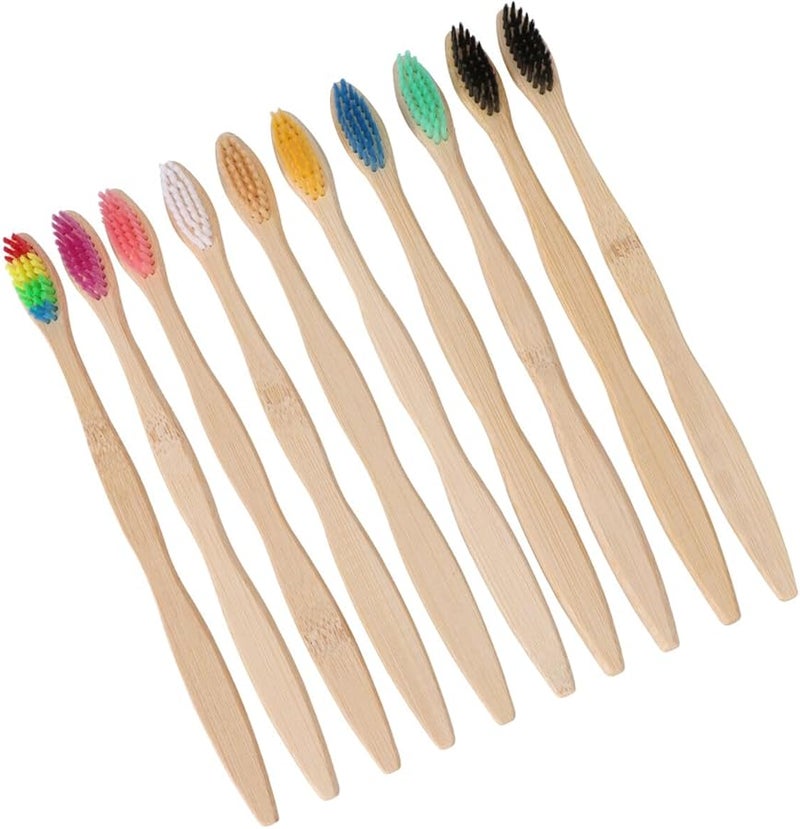 SAFIGLE 10 Pack Soft Bristle Fiber Toothbrushes Eco Friendly Travel Home Use - Image 1