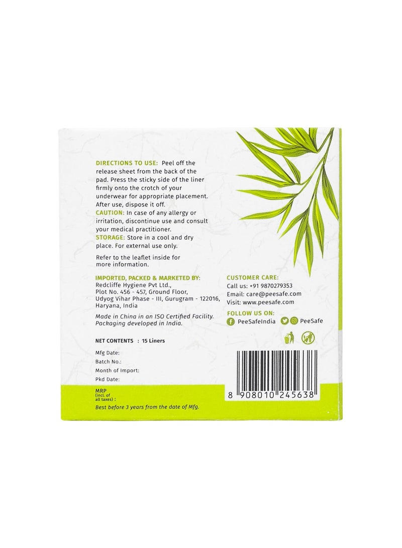 PEE SAFE Organic Cotton Panty Liners 15 Pcs - Image 2