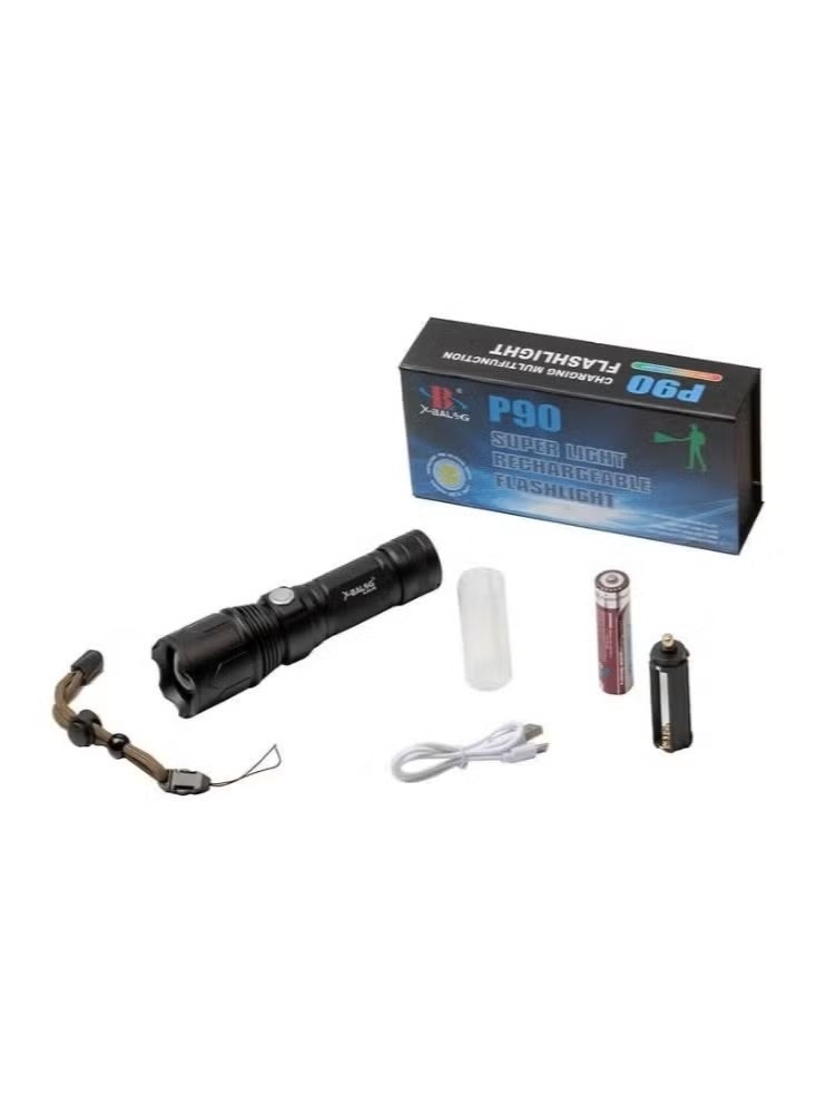 X-BALSG P90 Super Light Rechargeable Flashlight – Ultra Bright, Long Range, Waterproof LED Torch for Outdoor, Camping & Emergency Use - Image 2