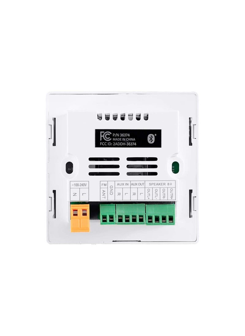 Monoprice Monoprice Commercial Audio Wall Mount Music Amplifier - with Bluetooth, Aux, FM, and IR Remote, White  - Image 3