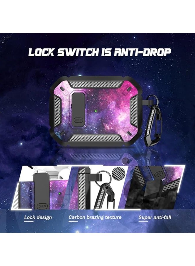 Airpods 4 Case, Airpods 4th Generation Case with Lock, Airpods 4th Generation Case, Hard Shell Rugged Shockproof Case with Keychain for Apple Airpods 4 2024 (Starry Sky) - Image 3