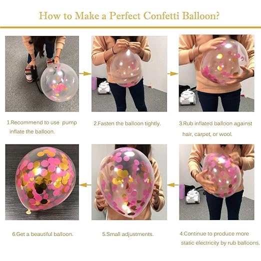 BRIJBAZAAR Rubber Confetti Balloons For Decoration - 12Pcs Confetti Balloons For De - Image 3