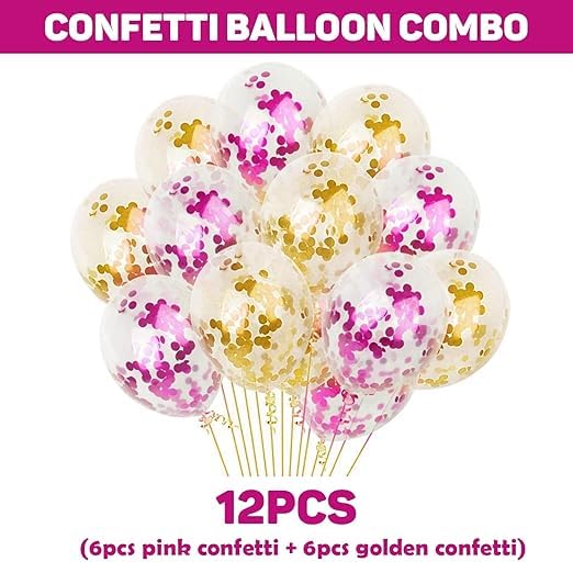 BRIJBAZAAR Rubber Confetti Balloons For Decoration - 12Pcs Confetti Balloons For De - Image 2