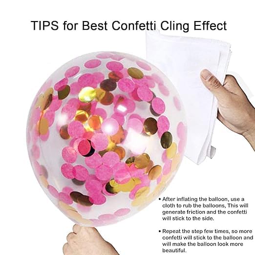 BRIJBAZAAR Rubber Confetti Balloons For Decoration - 12Pcs Confetti Balloons For De - Image 4
