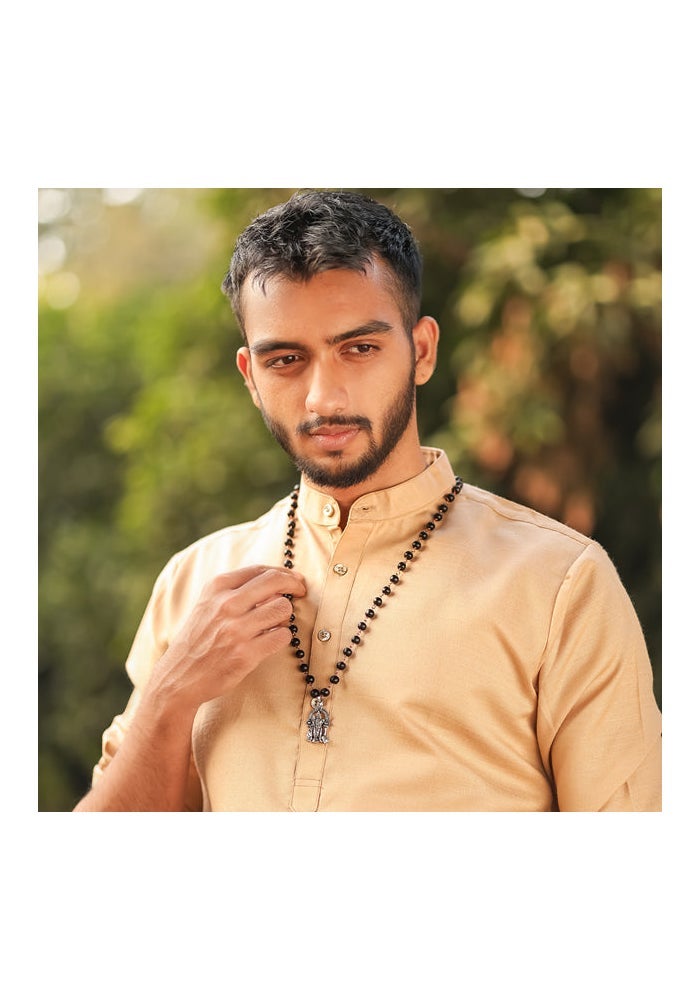 Karungali Malai Necklace with Lord Murugan Pendant