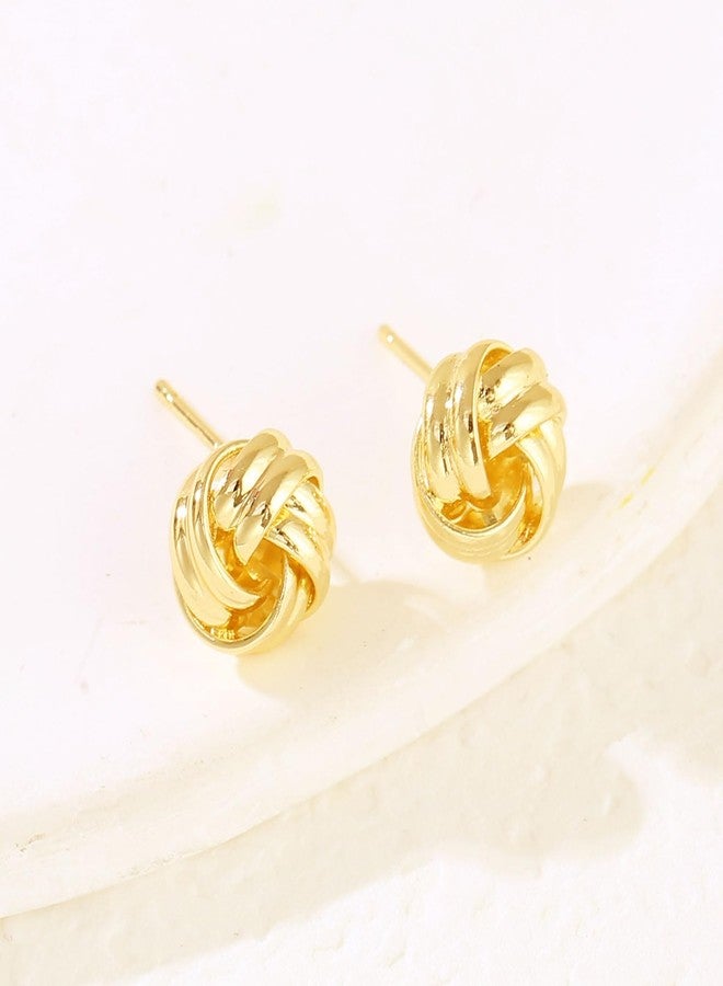 Spiritlele 14K Gold Earrings Studs for Womens Small Gold Knot Earring Twisted Love Knot Earrings Golden Jewelry - Image 4