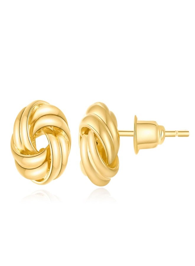Spiritlele 14K Gold Earrings Studs for Womens Small Gold Knot Earring Twisted Love Knot Earrings Golden Jewelry - Image 1