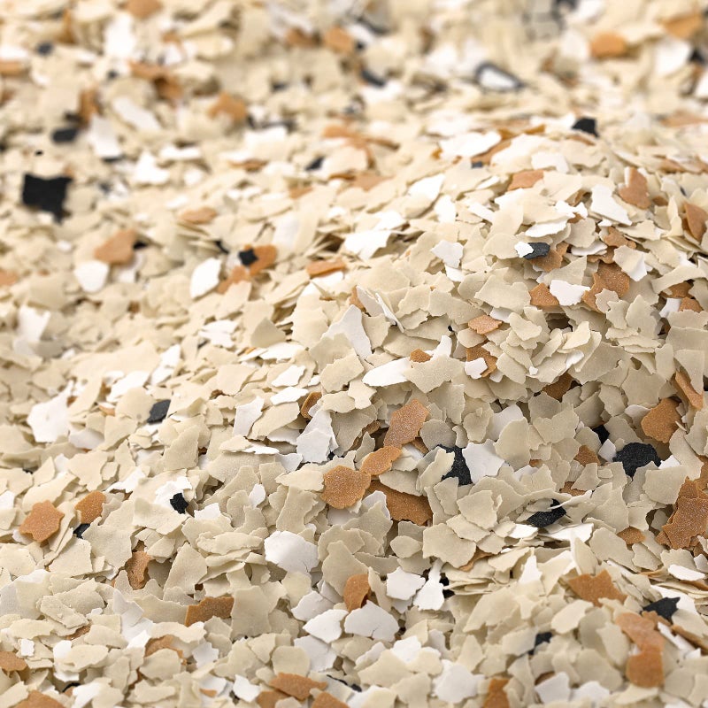 350 G 077 lb Decorative Color Chips Epoxy Flakes 35 mm Blend Concrete Floor Coatings Decorative Paint Flakes for Garage Floor Paint Interior Exterior Wall Light Brown Beige Black Tan