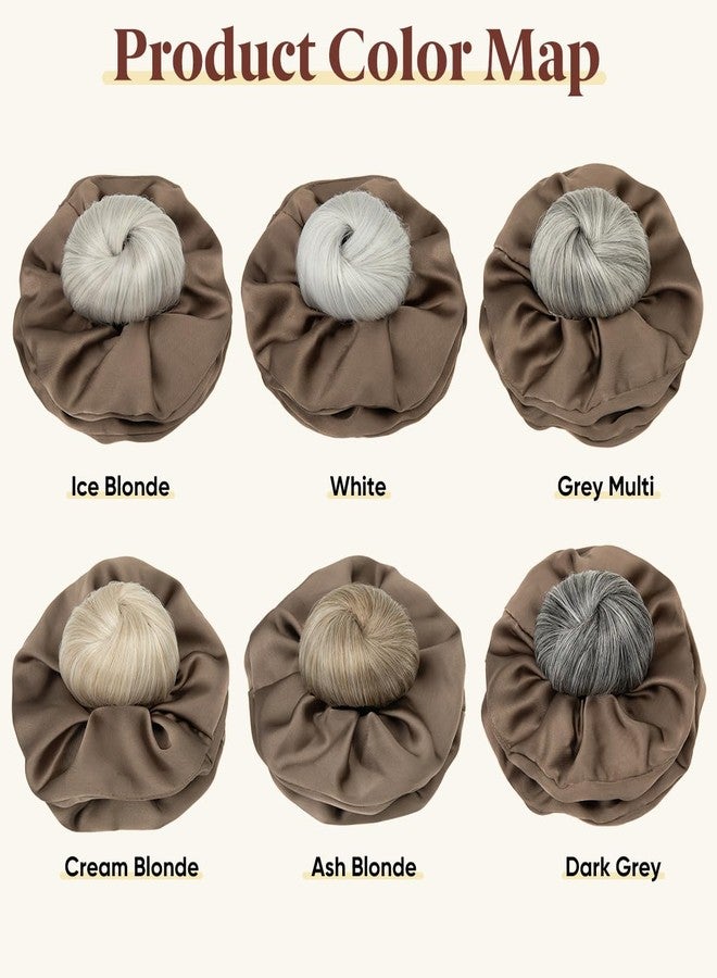 سارلا، كعكة شعر صغيرة أنيقة بمشبك على شكل مخلب مع ربطات شعر، قطع شعر صناعية أنيقة للنساء، تسريحة شعر مرفوعة على شكل كعكة دونات، سهلة الاستخدام، لون رمادي داكن - Image 3