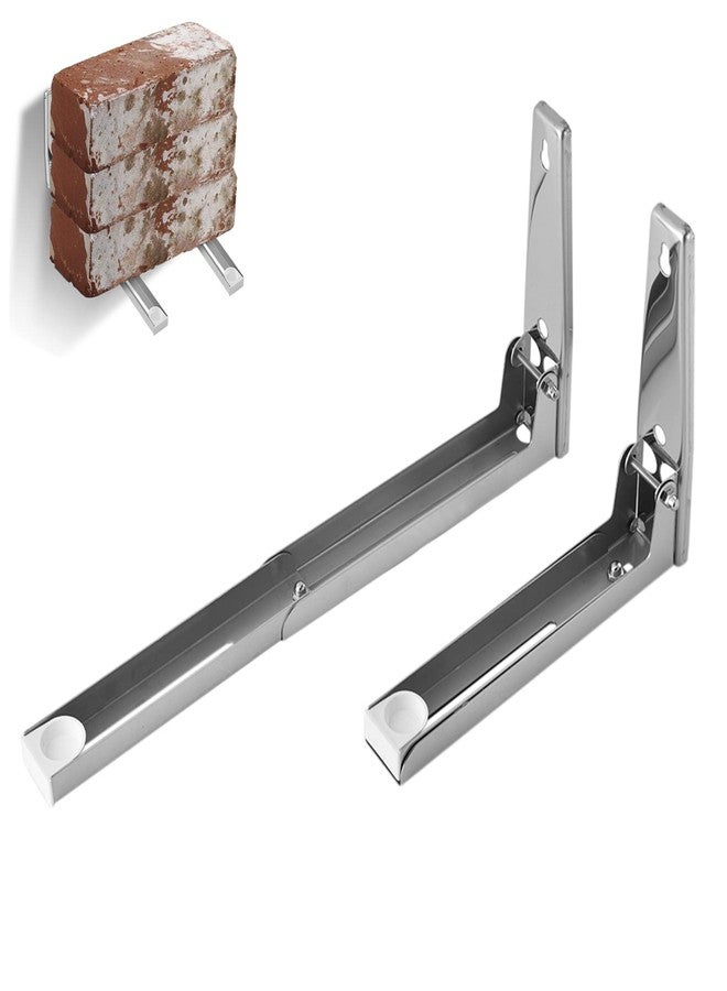 Cocoarm Microwave Shelf Wall Mount, Stainless Steel Under Cabinet Microwave Mount Foldable Stretch Wall Mount Oven Bracket Stability Microwave Holder - Image 1