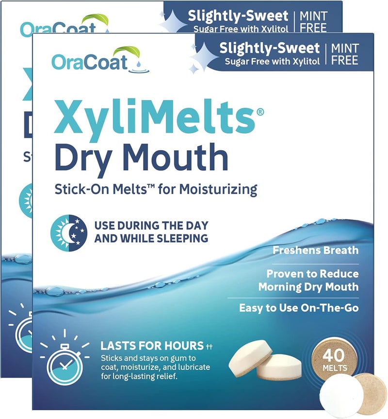 OraCoat XyliMelts Mint-Free Dry Mouth Relief, 40 Melts for Moisturizing - Image 1