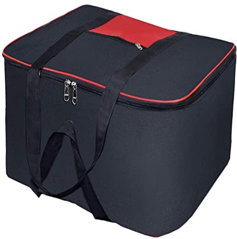 Just Mart 4 Pack Moisture Proof Nylon Large Size Underbed Storage Bag For Clothes 54 x 46 x 28 cm Black Rectangular Pack of 4 - Image 2