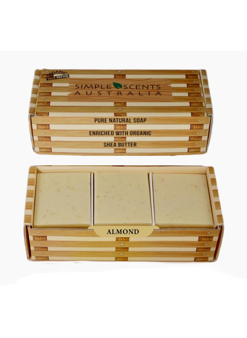 Simple Scents Australia Almond Scented Natural Soap Bars 6 Bars 35oz Moisturizing French Triple Milled Soap Bars Enriched with Shea Butter  Pure Plant Oil Bath  Body Soap Bars 