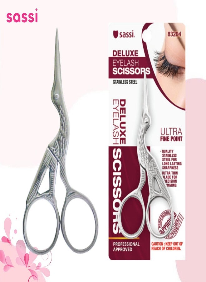 ساس سي مقص ساسي ديلوكس ستورك | مقص دقيق من الفولاذ المقاوم للصدأ للرموش والتجميل برأس فائق الدقة للتشذيب الدقيق - Image 3