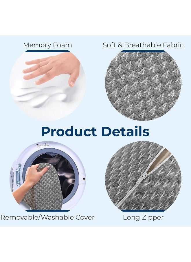 5 STARS UNITED - 5 STARS UNITED Knee Pillow for Sleeping - Leg Pillow 100% Memory Foam - Leg Pillows for Sleeping on Side - Knee Support Pillow - Knee Cushions for Sleeping - Hip Support Pillow Contour - Image 1