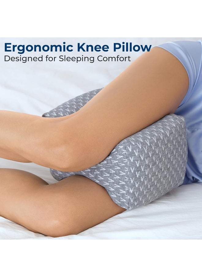 5 STARS UNITED - 5 STARS UNITED Knee Pillow for Sleeping - Leg Pillow 100% Memory Foam - Leg Pillows for Sleeping on Side - Knee Support Pillow - Knee Cushions for Sleeping - Hip Support Pillow Contour - Image 1