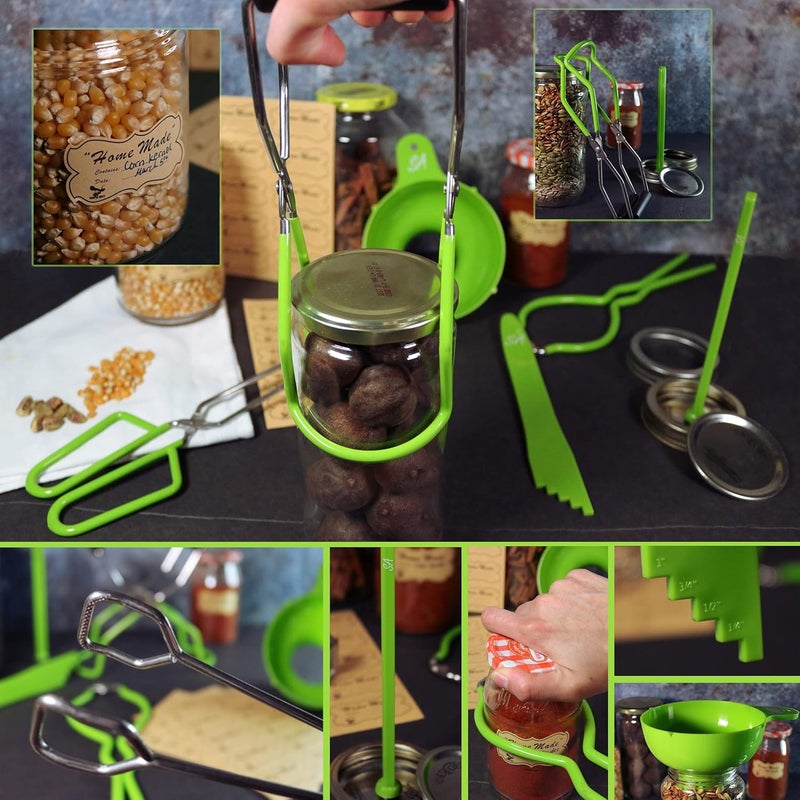Supa Ant Canning Supplies - USA Assembled & Certified Food Grade Stainless Steel Starter Set Canning Kit for Beginners - Wide Kitchen Funnel, Jar Lifter and Wrench, Bubble Popper/Measurer, Lid Lifter - Image 5