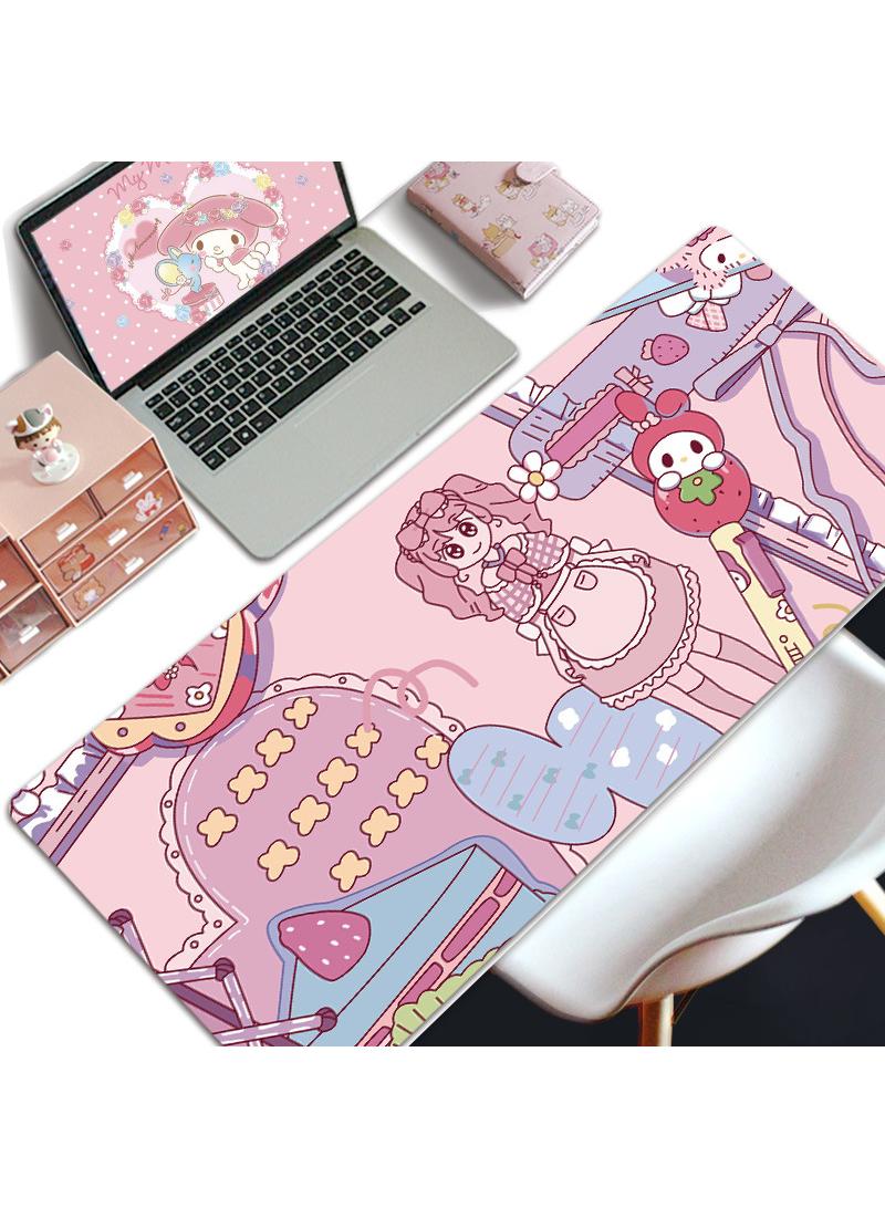 Loquat My Melody Girls Gift Gaming Mouse Pad Extended Large Mat Desk Pad Stitched Edges Mousepad Long Mouse Pad And Non-Slip Rubber Base Mice Pad 800X300X4mm  - Image 1