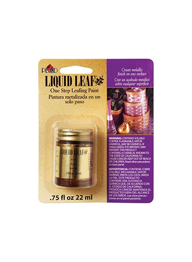 Plaid:Craft Plaid:Craft Liquid One-Step Leafing Paint .75oz, Brass  - Image 1